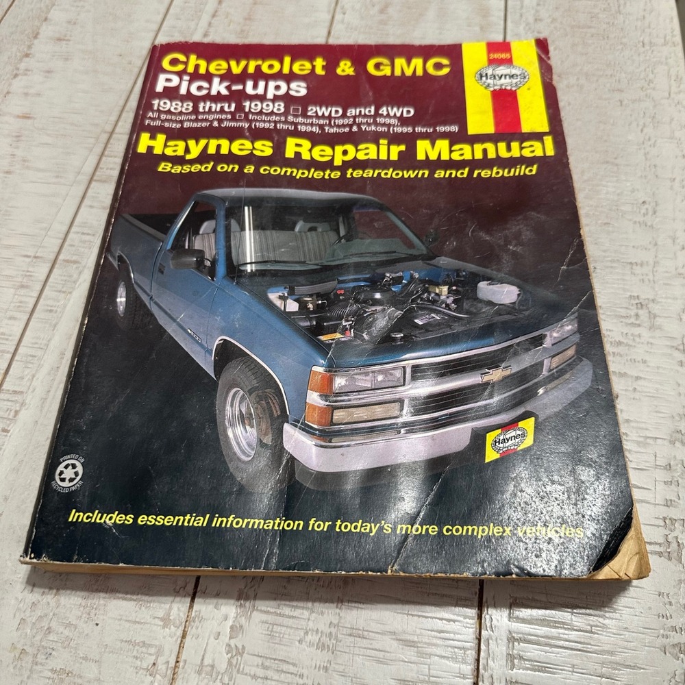 Haynes Repair Manual Chevrolet GMC Pickups 1988-1998 C/K 1500 2500 3500 24065